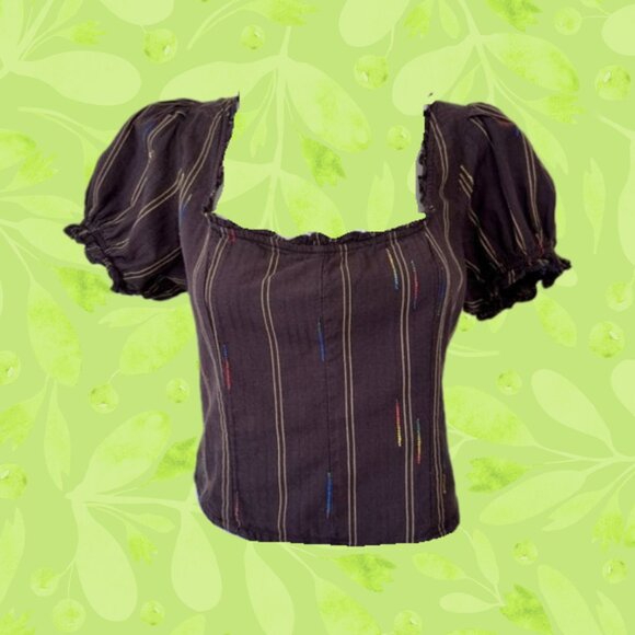 🍄50% FREE PEOPLE Brown Corset Top - Picture 1 of 14